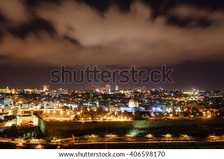 Skyline of the old city of Jerusalem, Israel.