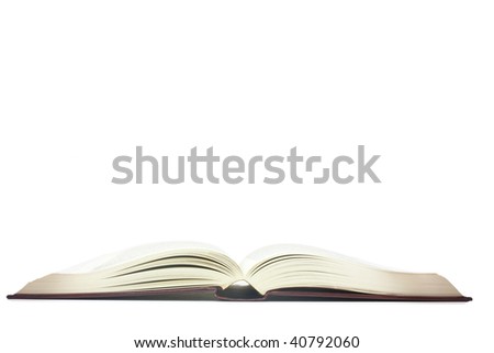 open book shot on a white background