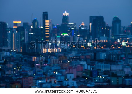 Abstract Bangkok city night light bokeh , defocused background