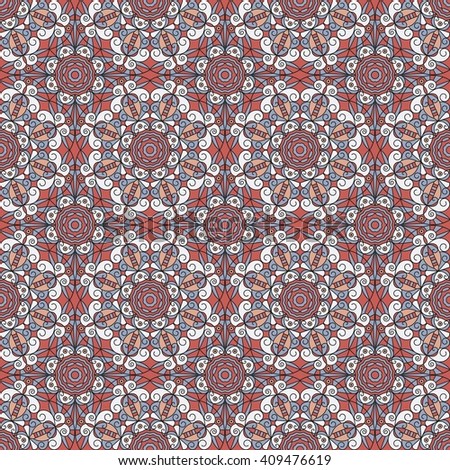 Vector seamless pattern. Colorful ethnic ornament. Arabesque style