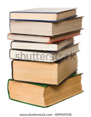 heap of books isolated on the white background