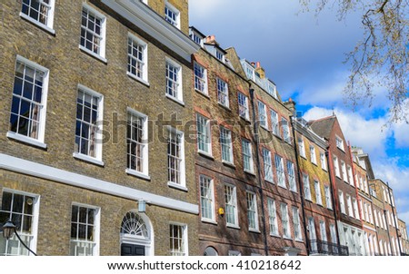 Typical upper class London Victorian townhouses - Kensington, London