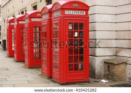 Red Telephone Boxes in Covent Garden, London
