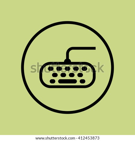 Vector illustration of keyboard sign icon on green circle background.