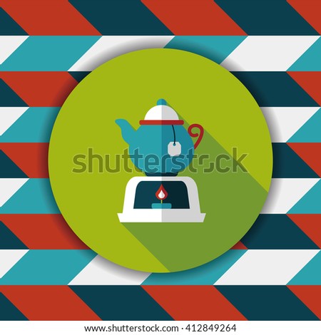 tea pot flat icon with long shadow,eps10