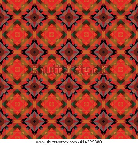 Vector seamless bright detailed mosaic pattern in ethnic style