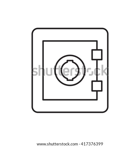 Simple vector safe icon. Security and protection sign. Banking, money, deposit symbol. Locked steel box pictogram for web, design, business.