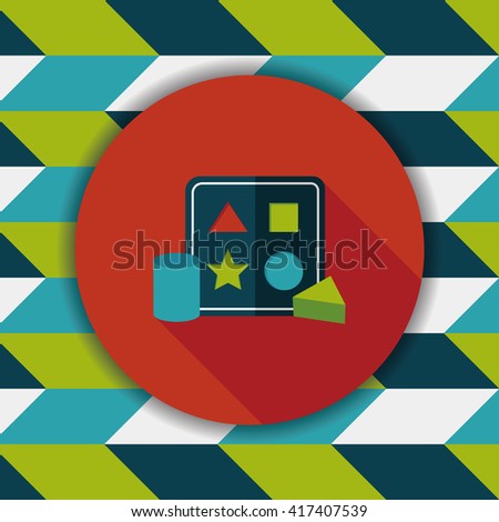 educational toy flat icon with long shadow