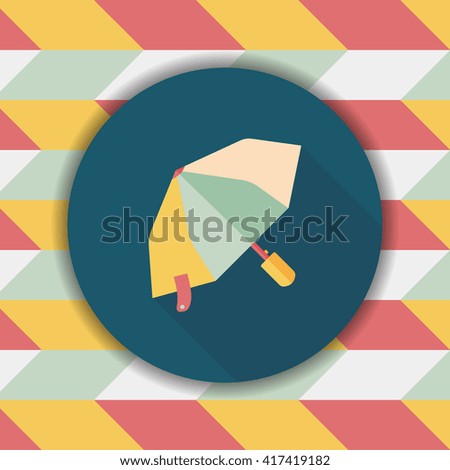 umbrella flat icon with long shadow