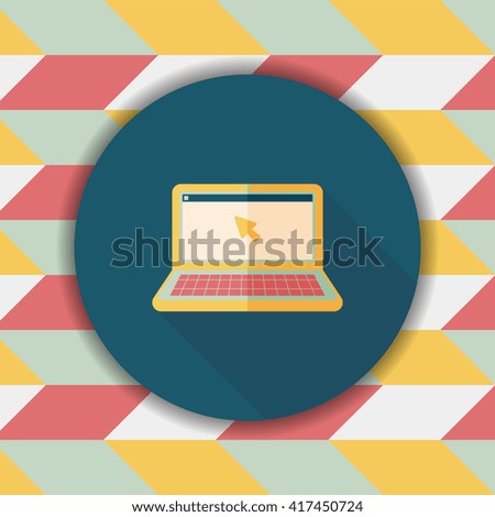 laptop flat icon with long shadow,eps10