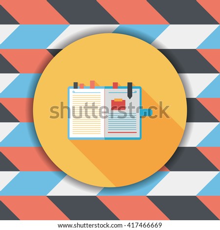 notebook flat icon with long shadow,eps10