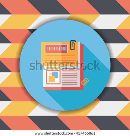 Document flat icon with long shadow,eps10