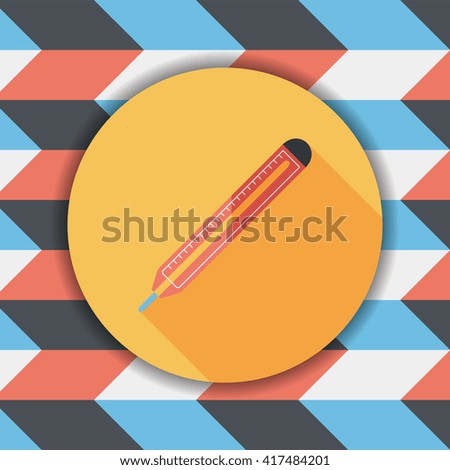 thermometer flat icon with long shadow