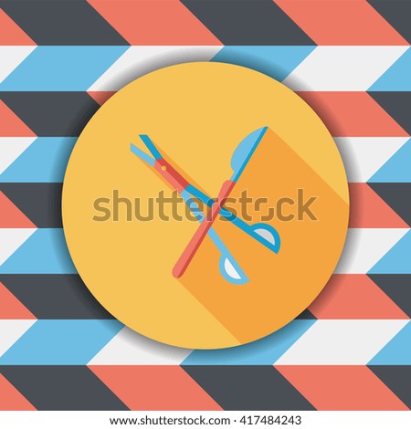 Surgical Instrument flat icon with long shadow