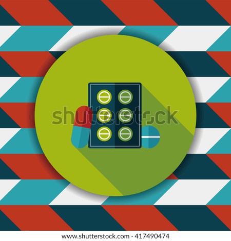Pills flat icon with long shadow