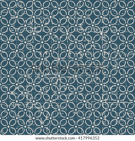 Seamless worn out vintage background 352_curve cross line geometry flower
