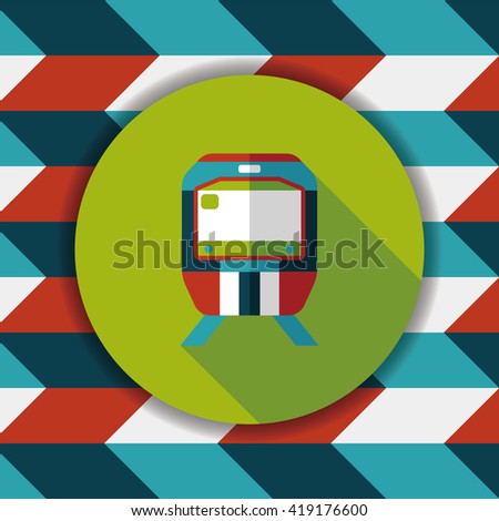 Transportation subway flat icon with long shadow,eps10