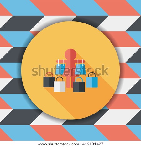 SALE Shopaholic flat icon with long shadow,eps10
