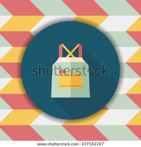 kitchenware apron flat icon with long shadow,eps10