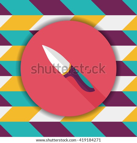 kitchenware fruit knife flat icon with long shadow,eps10