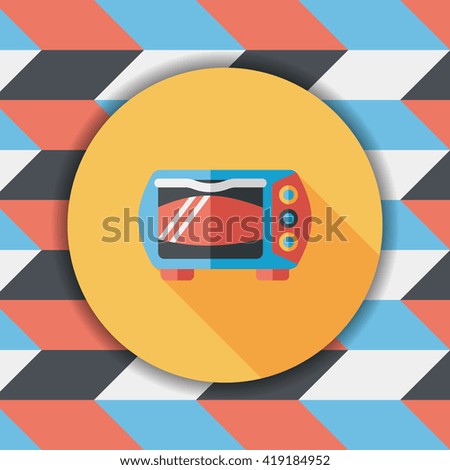 kitchenware oven flat icon with long shadow,eps10
