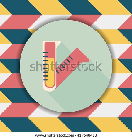 test tube flat icon with long shadow