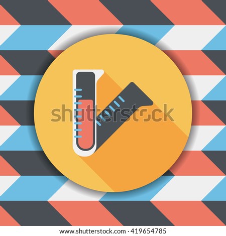 test tube flat icon with long shadow