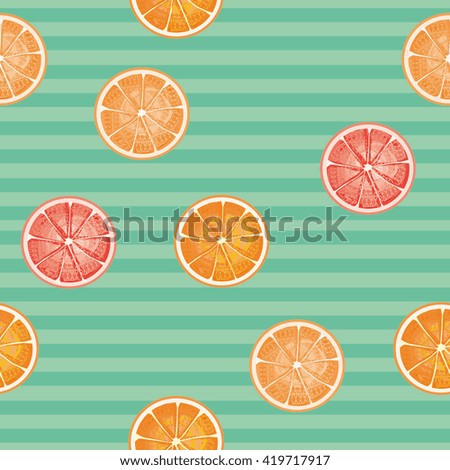 Orange, lemon, lime, grapefruit sliced vector seamless pattern background design template illustration. Citrus seamless pattern template. Citrus hand drawn pack tiled elements