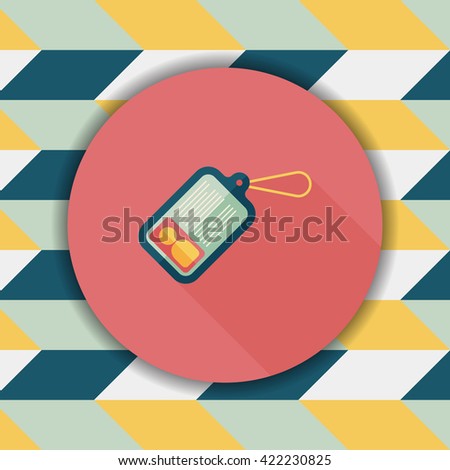 Identification card flat icon with long shadow