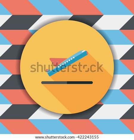 airplane flat icon with long shadow