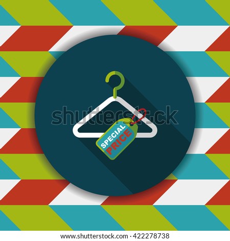 shopping clothes hanger flat icon with long shadow,eps10