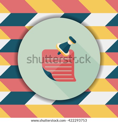 note paper flat icon with long shadow,eps10