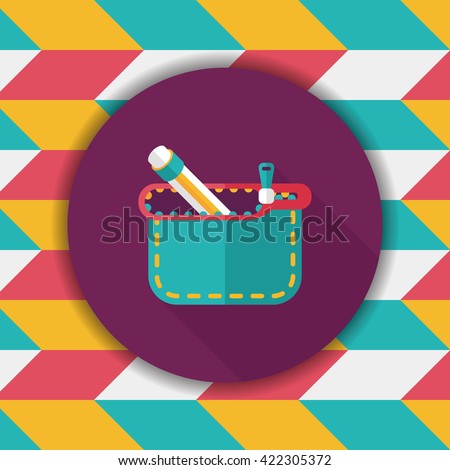 pencil box flat icon with long shadow,eps10