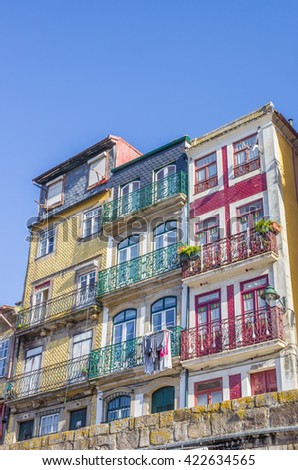 Colorful houses at the Ribeira in Porto, Portugal