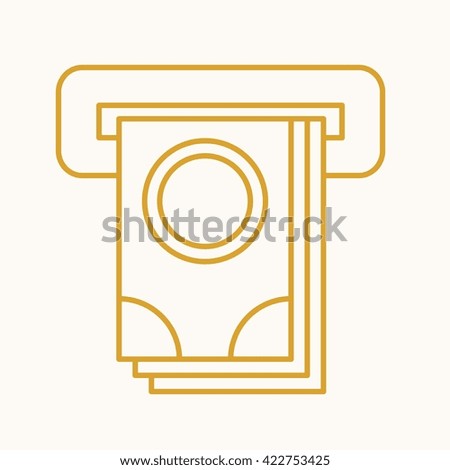 Money icon, vector web sign in thin lines. Cash icon flat. Design banking icon, vector pictogram.