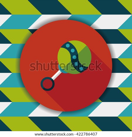 baby rattle flat icon with long shadow,EPS 10