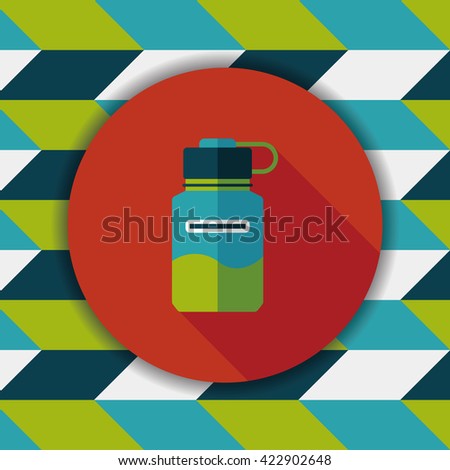 Water bottle flat icon with long shadow,eps10