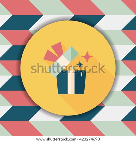 Gift flat icon with long shadow,eps10