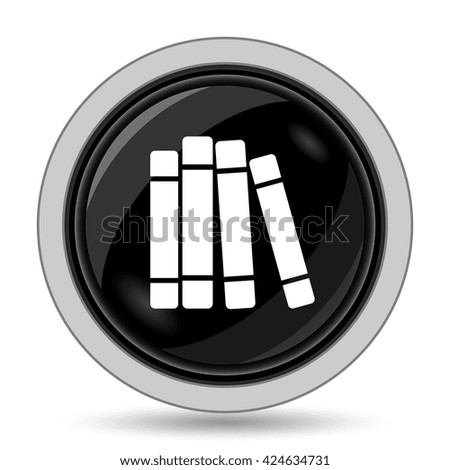 Books library icon. Internet button on white background.
