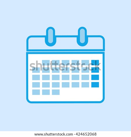 Calendar Vector Icon Simple Blue
