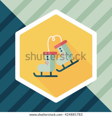 ski boot flat icon with long shadow,eps10