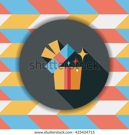 Gift flat icon with long shadow,eps10
