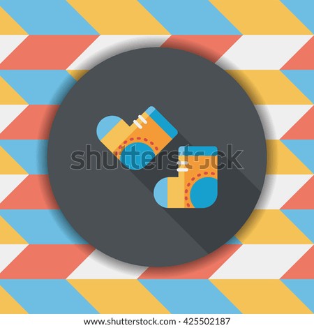 socks flat icon with long shadow,EPS 10