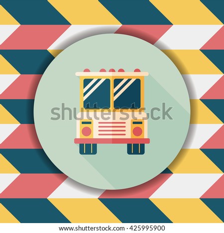 Transportation bus flat icon with long shadow,eps10