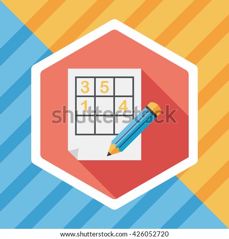 Sudoku flat icon with long shadow,eps10