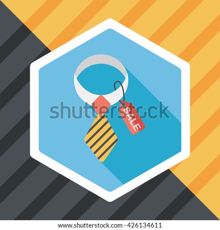 shopping sale tie flat icon with long shadow,eps10