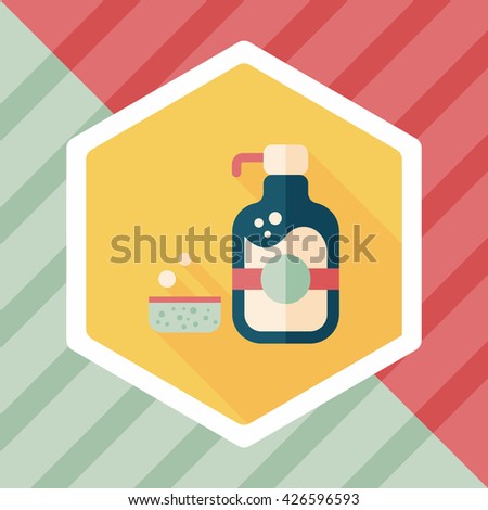 kitchenware dish soap flat icon with long shadow,eps10