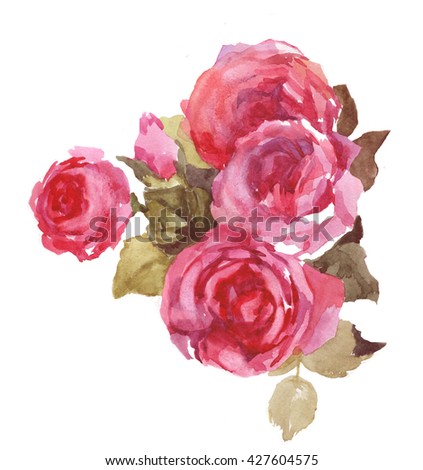 roses watercolor illustration