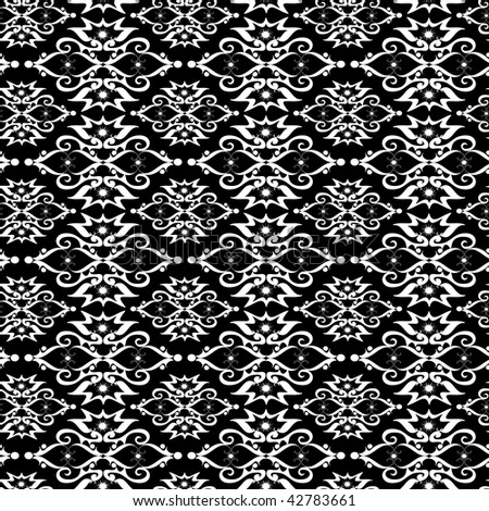 Seamless black and white ornament pattern