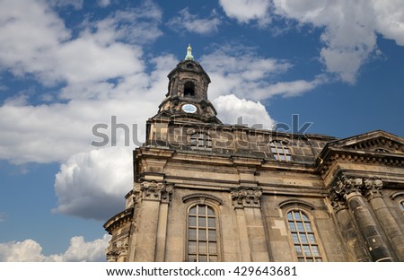 Hofkirche or Cathedral of Holy Trinity - baroque church in Dresden, Sachsen, Germany   
